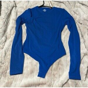 Skims NEW fits everybody long sleeve crewneck Bodysuit sapphire